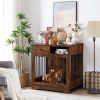 Furniture Dog crate, indoor pet crate end tables, decorative wooden kennels with removable trays. Rustic Brown, 32.3'' W x 22.8'' D x 33.5'' H.