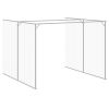Dog House with Run Light Gray 84.3"x260.2"x71.3" Galvanized Steel