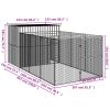 Dog House with Run Anthracite 84.3"x179.9"x71.3" Galvanized Steel