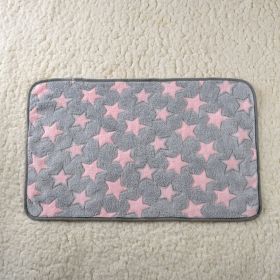 Dog Kennel Coral Fleece Blanket (Option: Pink Stars-25x 25cm)